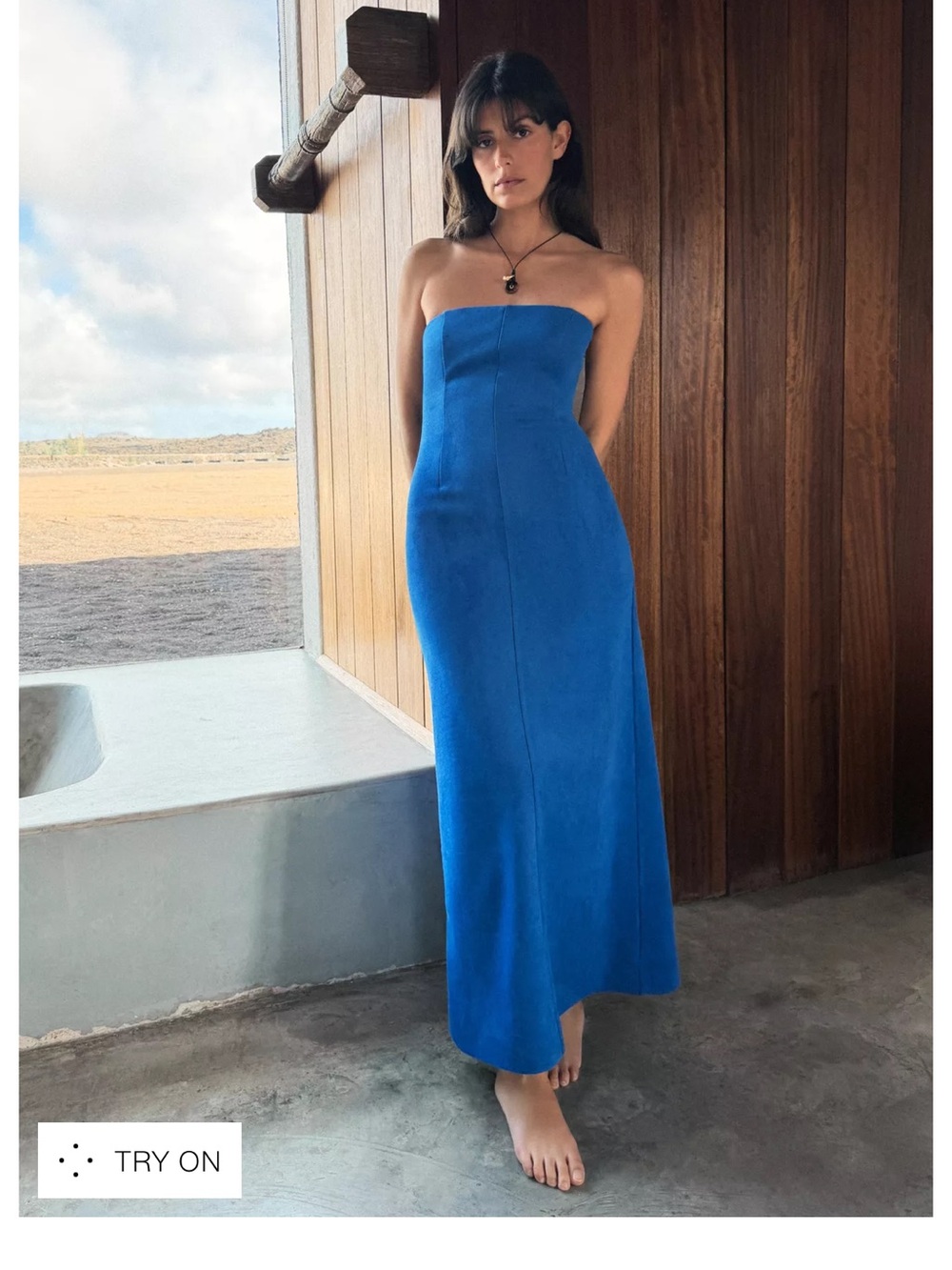 Zara blue faux suede dress
